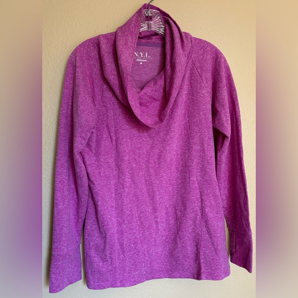 New‎ York Laundry Women's Top Pull Over Cowl Neck Athletisure Top, Heathered, M